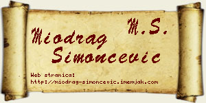 Miodrag Simončević vizit kartica